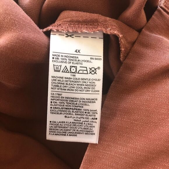 Pink Garment Dyed Button Front No Peek Cami Top Size 4X - Picture 7 of 7